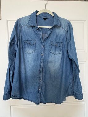 torrid light blue denim shirt